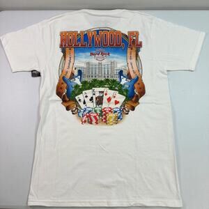 Hard Rock Hotel Hollywood Shirt Mens Medium White Florida Casino Tee